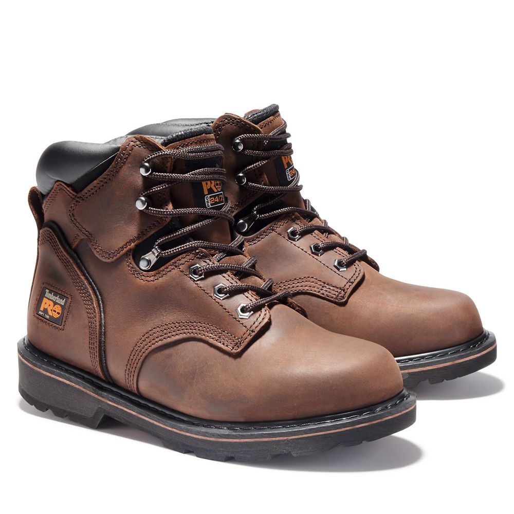 Timberland Mens Work Boots PRO® Pit Boss 6\" Soft Toe - Brown - India YZ9372468